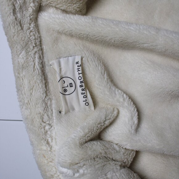 Older Brother Denim Jean Jacket Sherpa Fleece Lined Blue Trucker Coat Warm Cozy - Picture 5 of 12